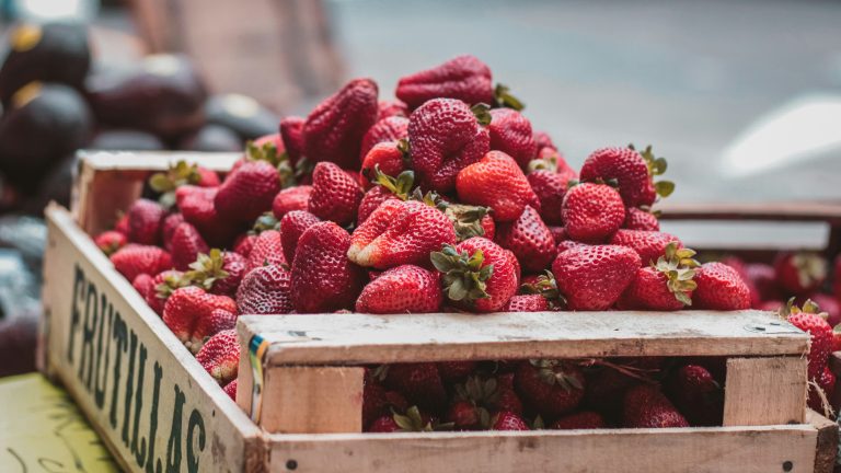 Flat of strawberries